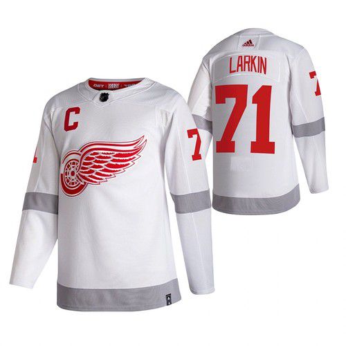 Cheap Men Detroit Red Wings 71 Larkin White NHL 2021 Reverse Retro jersey